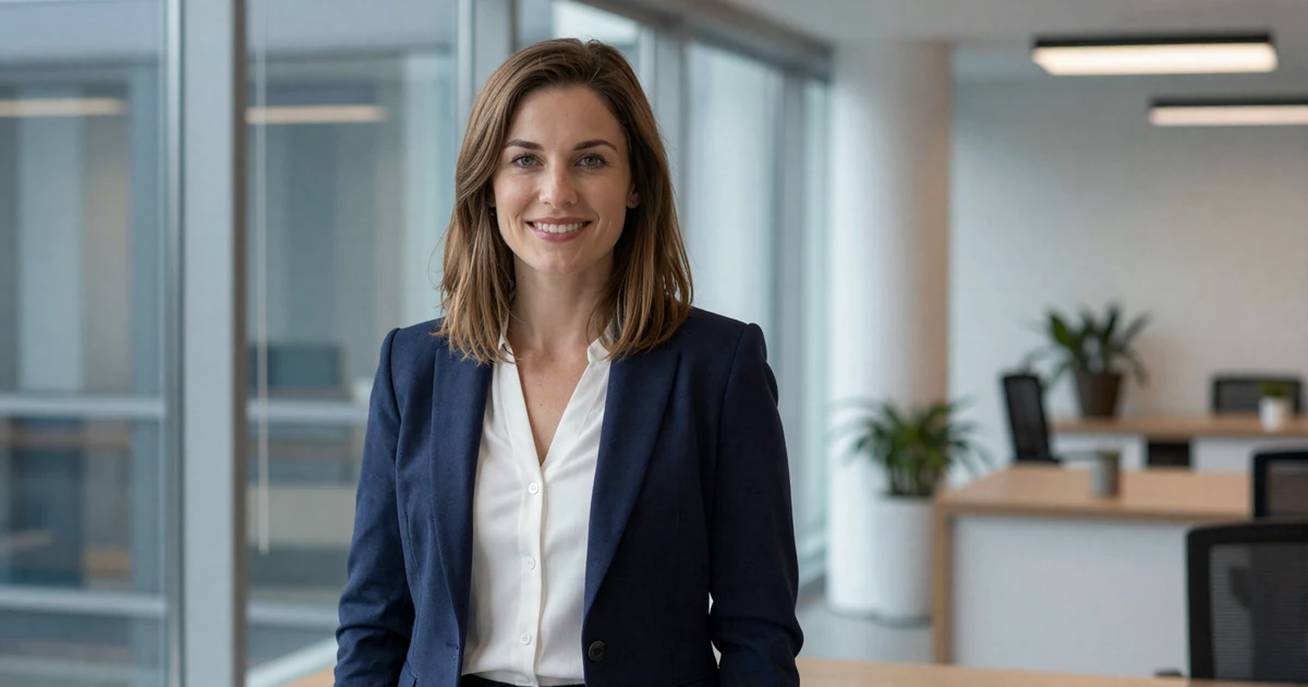 Female founder of DoctorMeetUp in a modern office
