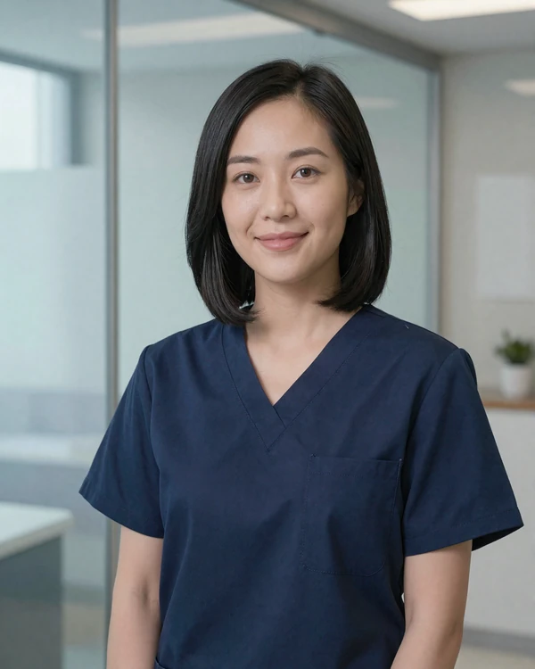Confident female respiratory therapist in a modern clinic