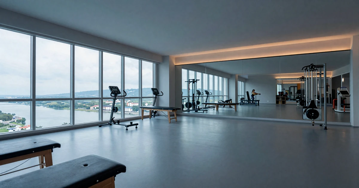 Modern fitness rehabilitation studio with natural light