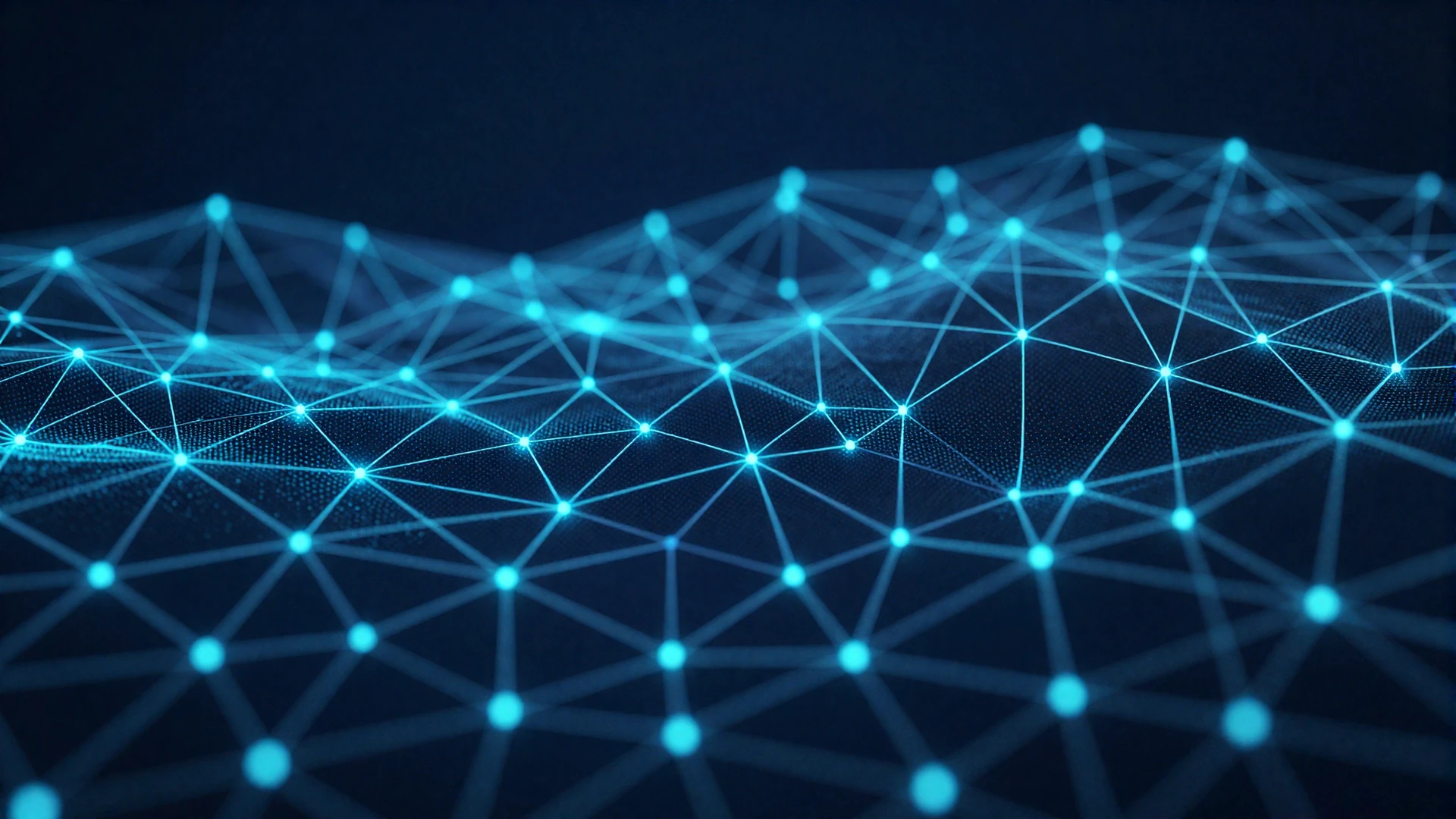 Abstract digital network with glowing neon cyan connections