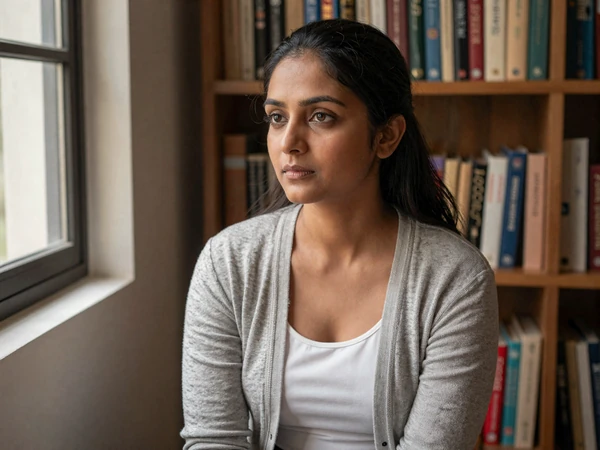 Female healthcare professional relaxing with a book after a shift