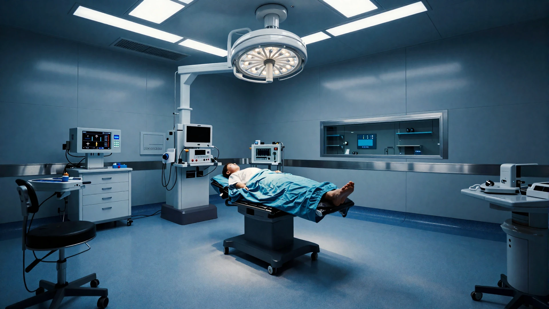 Modern surgical suite with advanced medical equipment