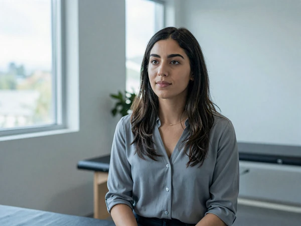 Occupational therapist working in a bright modern rehabilitation clinic